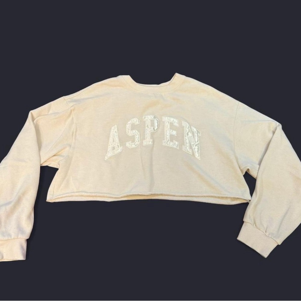 Garage Cream Aspen Cropped Hoodie